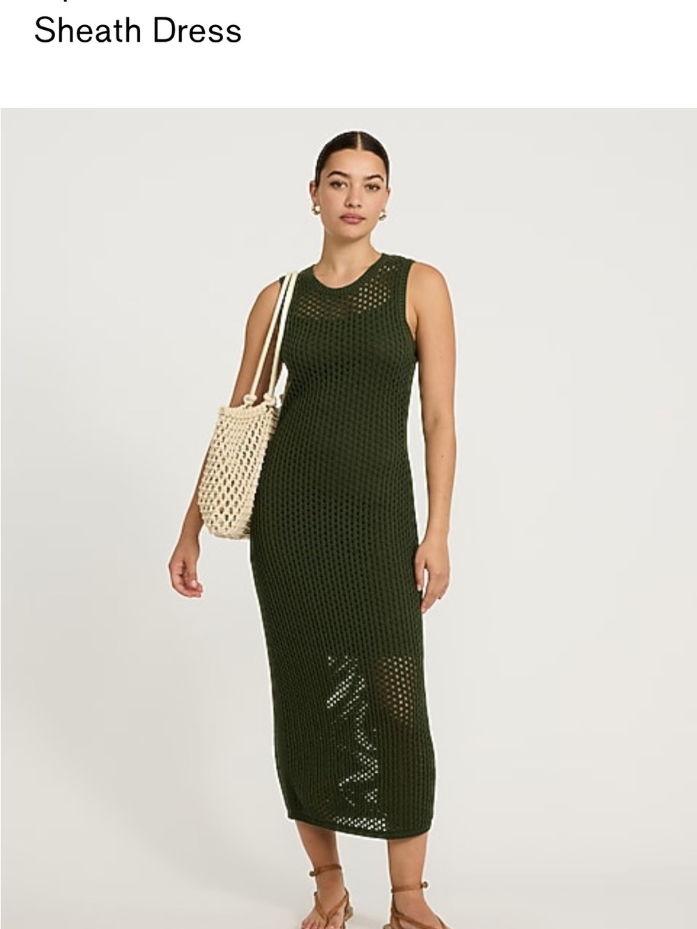 Express Olive Green Sleeveless Knit Sheath Dress